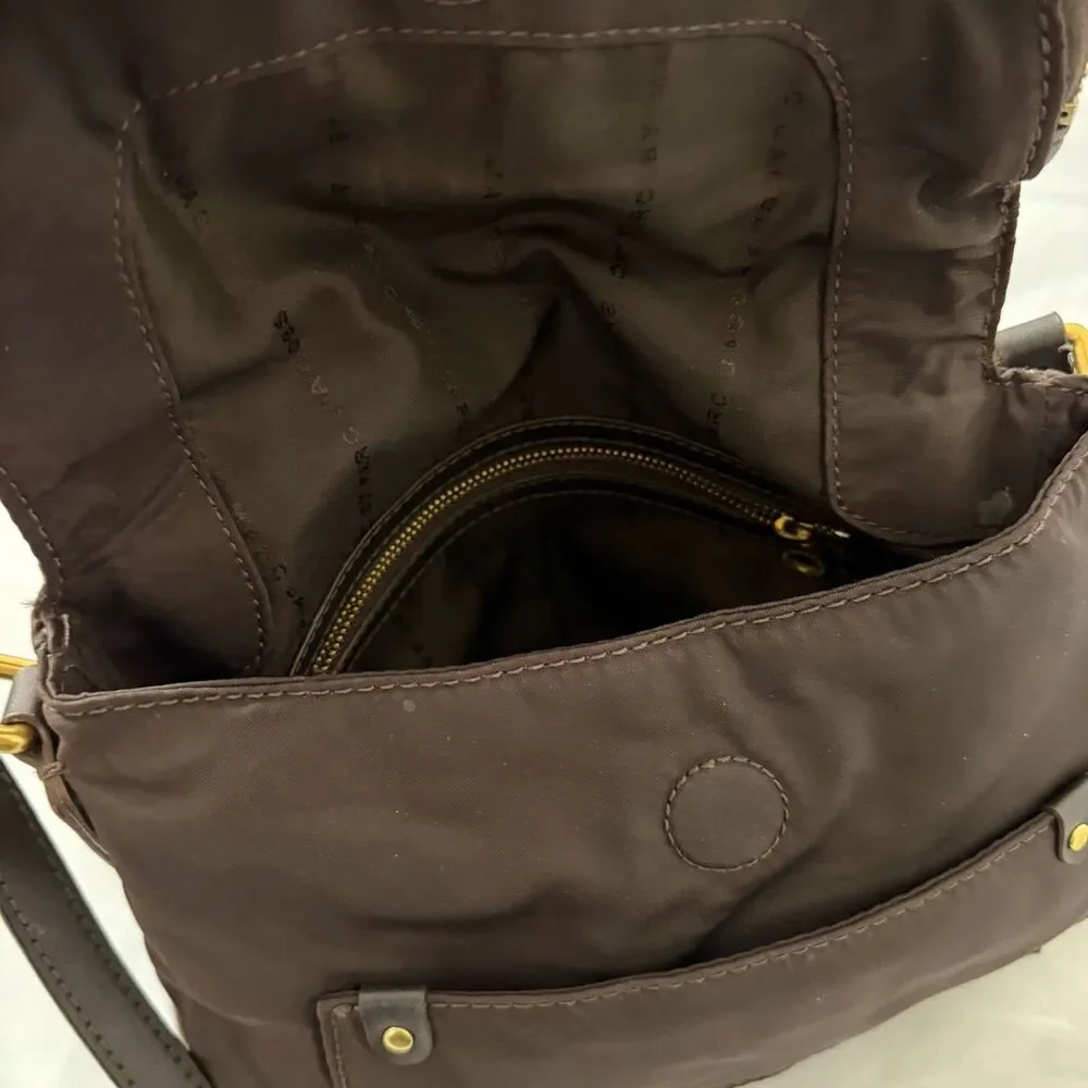 Marc By Marc Jacobs Natasha Crossbody Bag Brown Nylon Preppy Small Magnetic Snap